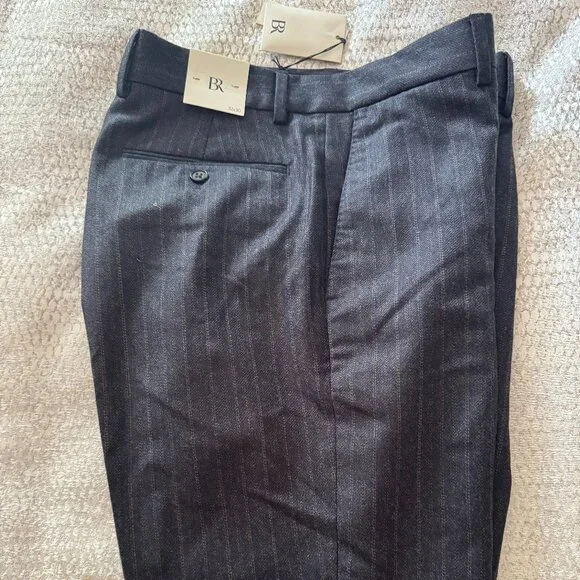 Banana Republic Tailored Slim-Fit Charcoal Gray Italian WoolTrouser Size 32x30 - Picture 1 of 7